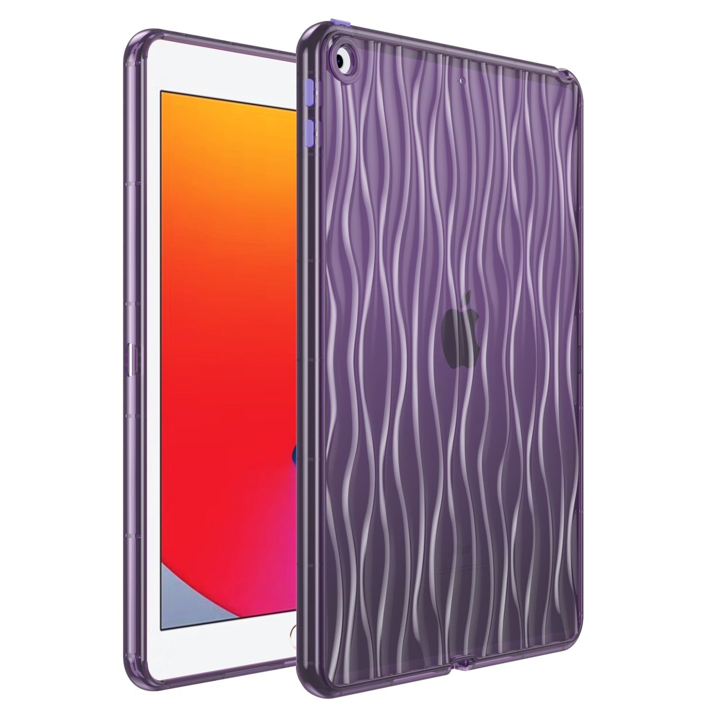 For iPad 10.2 (2019) / (2020) / (2021) Wave Texture Cover Soft TPU Transparent Tablet Protective Case