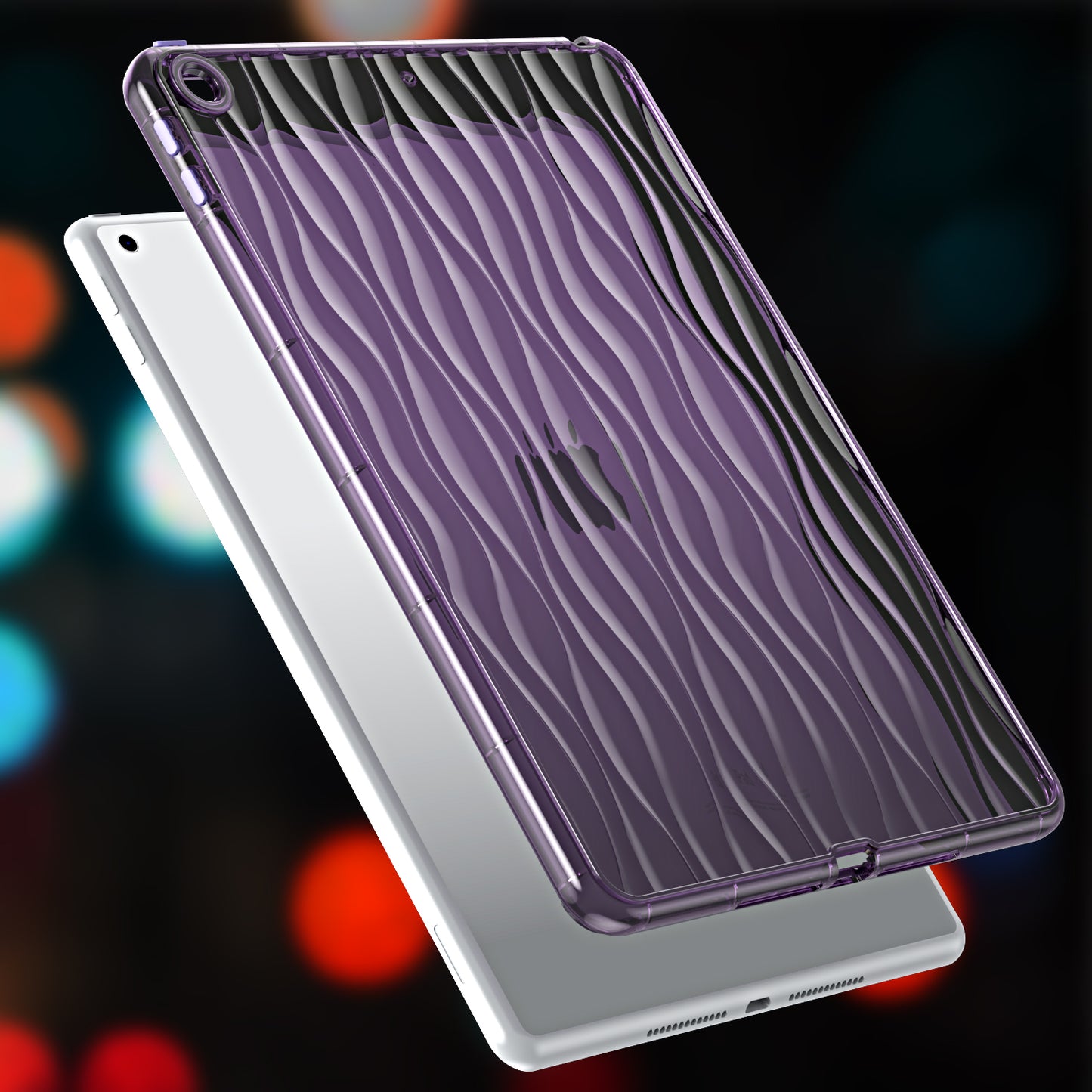 For iPad 10.2 (2019) / (2020) / (2021) Wave Texture Cover Soft TPU Transparent Tablet Protective Case