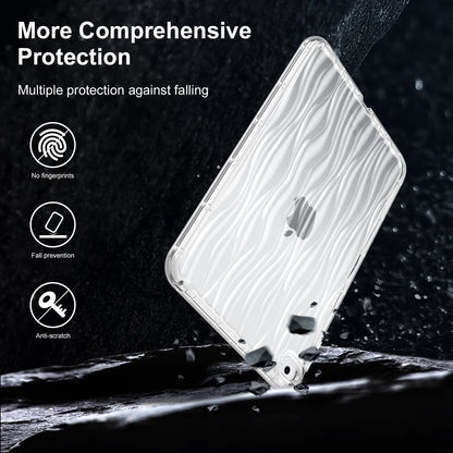 For iPad 10.2 (2019) / (2020) / (2021) Wave Texture Cover Soft TPU Transparent Tablet Protective Case