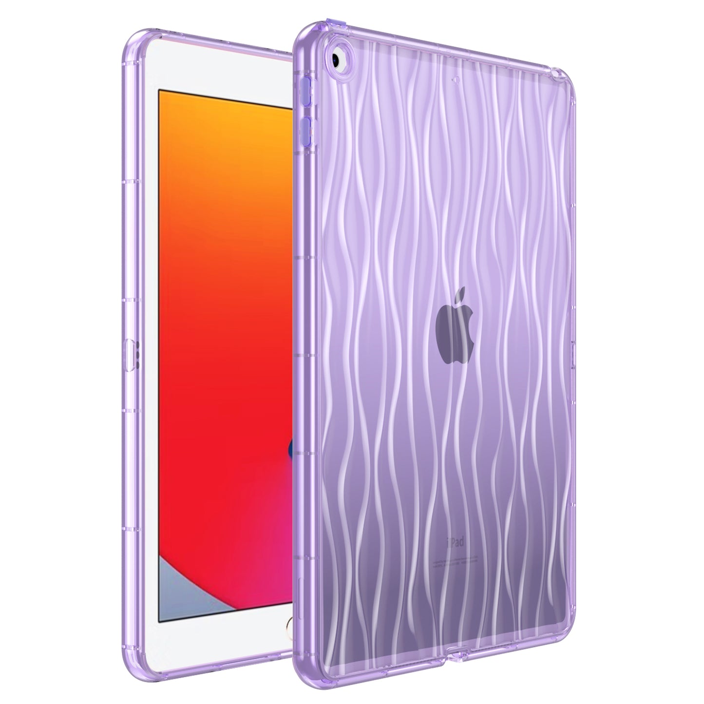 For iPad 10.2 (2019) / (2020) / (2021) Wave Texture Cover Soft TPU Transparent Tablet Protective Case