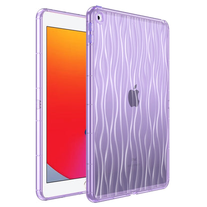 For iPad 10.2 (2019) / (2020) / (2021) Wave Texture Cover Soft TPU Transparent Tablet Protective Case