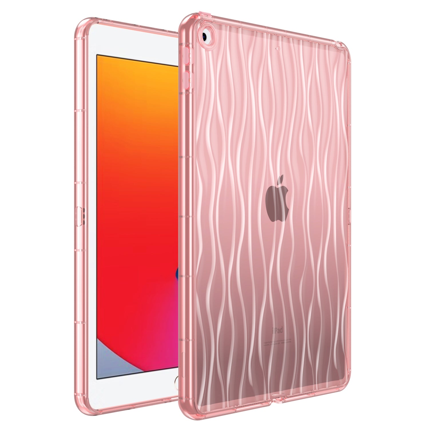 For iPad 10.2 (2019) / (2020) / (2021) Wave Texture Cover Soft TPU Transparent Tablet Protective Case