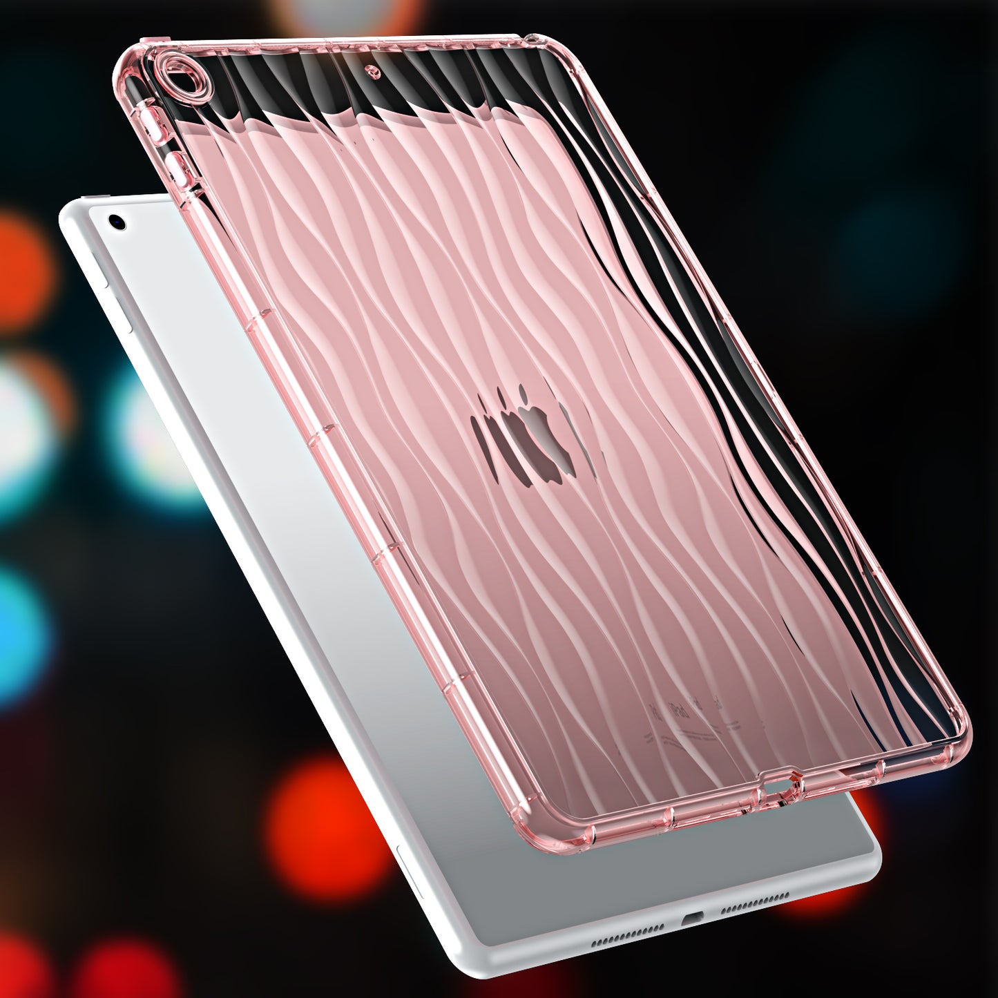 For iPad 10.2 (2019) / (2020) / (2021) Wave Texture Cover Soft TPU Transparent Tablet Protective Case