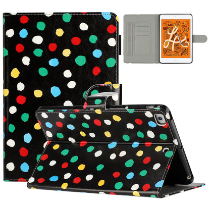For iPad Mini / Mini 2 / mini 3 / mini 4 / mini (2019) 7.9 inch PU Leather Tablet Case Dot Printing Shockproof Cover