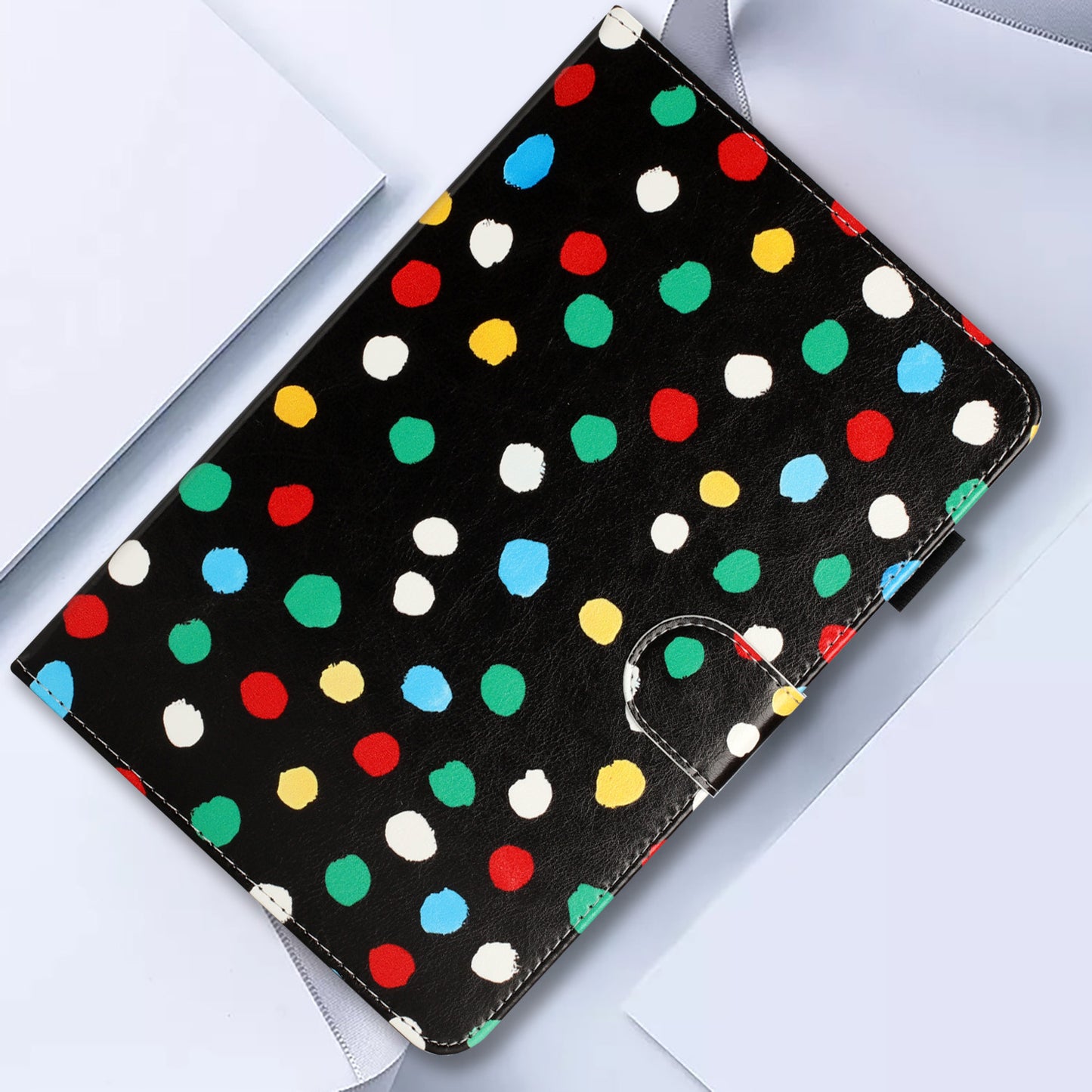 For iPad Mini / Mini 2 / mini 3 / mini 4 / mini (2019) 7.9 inch PU Leather Tablet Case Dot Printing Shockproof Cover