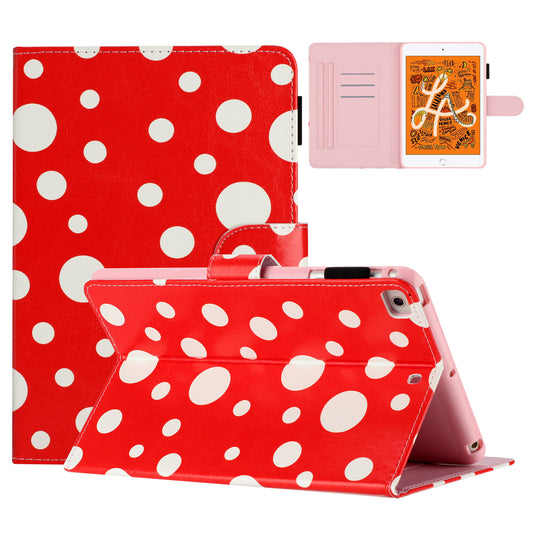 For iPad Mini / Mini 2 / mini 3 / mini 4 / mini (2019) 7.9 inch PU Leather Tablet Case Dot Printing Shockproof Cover