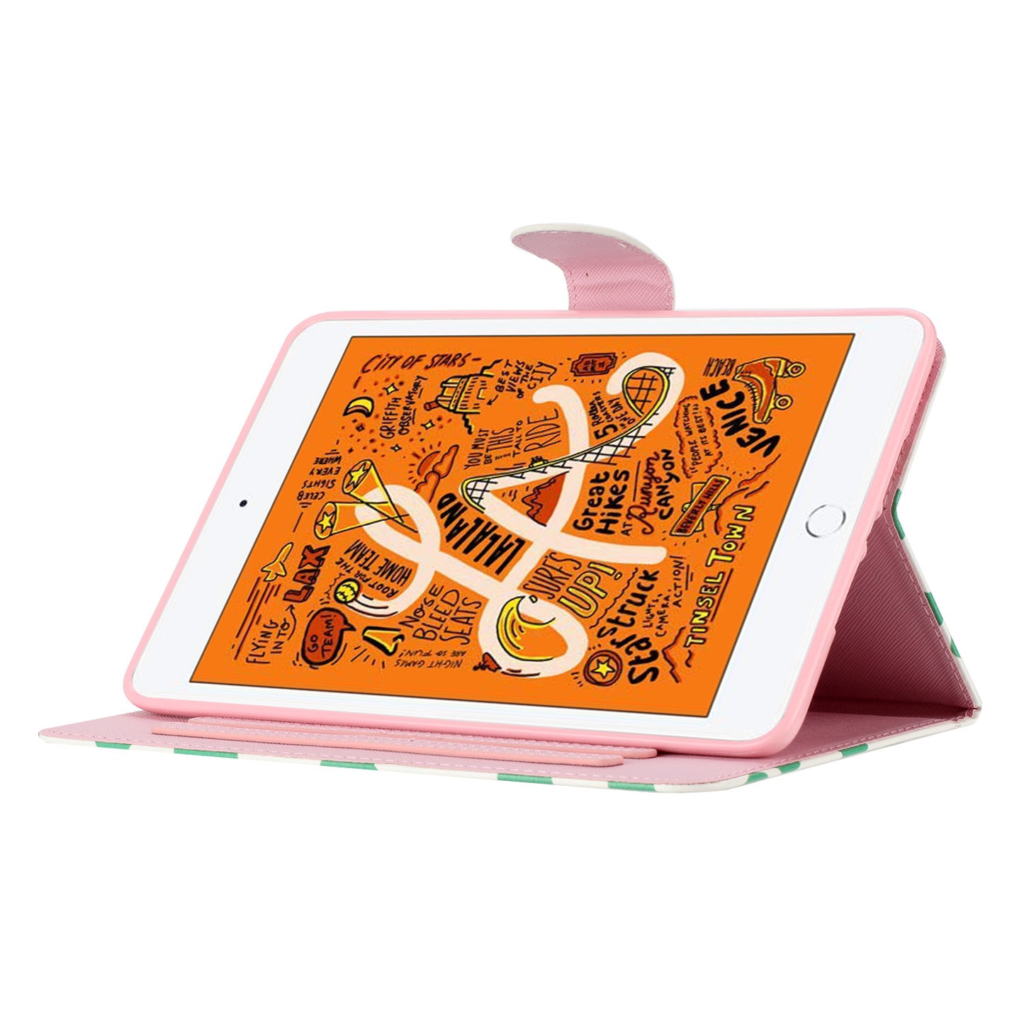 For iPad Mini / Mini 2 / mini 3 / mini 4 / mini (2019) 7.9 inch PU Leather Tablet Case Dot Printing Shockproof Cover
