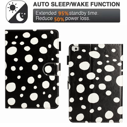 For iPad Mini / Mini 2 / mini 3 / mini 4 / mini (2019) 7.9 inch PU Leather Tablet Case Dot Printing Shockproof Cover