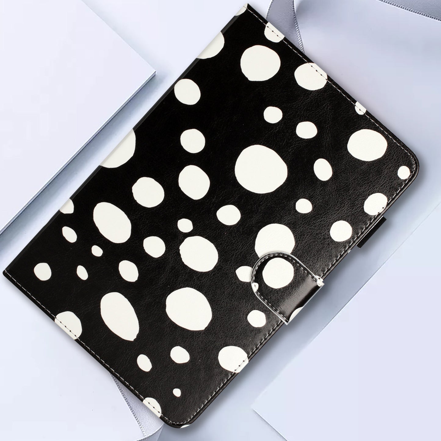 For iPad Mini / Mini 2 / mini 3 / mini 4 / mini (2019) 7.9 inch PU Leather Tablet Case Dot Printing Shockproof Cover