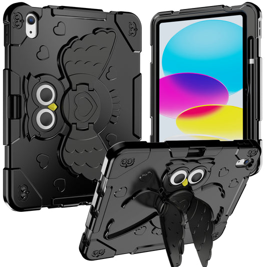 For iPad 10.9 (2022) Silicone Protective Cover PC Kickstand Kids Friendly Tablet Case