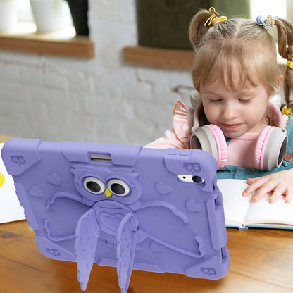 For iPad 10.9 (2022) Silicone Protective Cover PC Kickstand Kids Friendly Tablet Case
