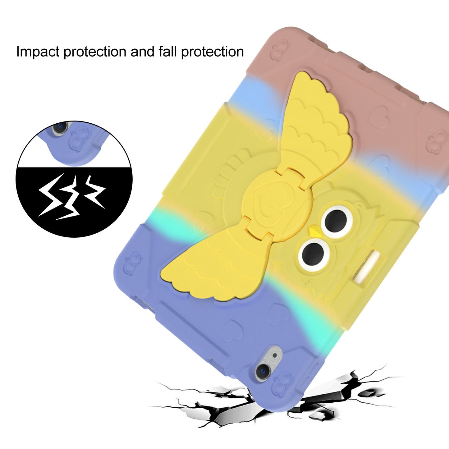 For iPad 10.9 (2022) Gradient Silicone Tablet Case Rotating PC Kickstand Anti-Slip Cover