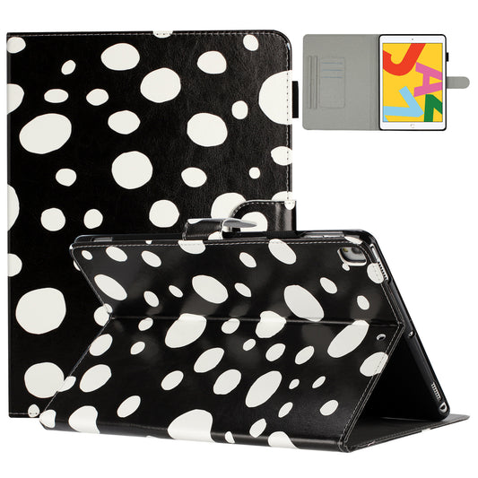 For iPad 10.2 (2021) / (2019) / (2020) / iPad Pro 10.5-inch (2017) PU Leather Case Dot Printing Anti-Drop Tablet Cover