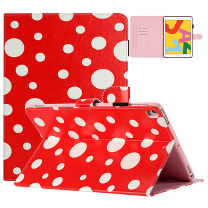 For iPad 10.2 (2021) / (2019) / (2020) / iPad Pro 10.5-inch (2017) PU Leather Case Dot Printing Anti-Drop Tablet Cover