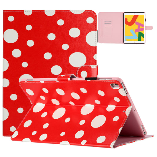 For iPad 10.2 (2021) / (2019) / (2020) / iPad Pro 10.5-inch (2017) PU Leather Case Dot Printing Anti-Drop Tablet Cover