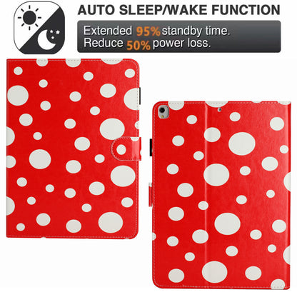 For iPad 10.2 (2021) / (2019) / (2020) / iPad Pro 10.5-inch (2017) PU Leather Case Dot Printing Anti-Drop Tablet Cover