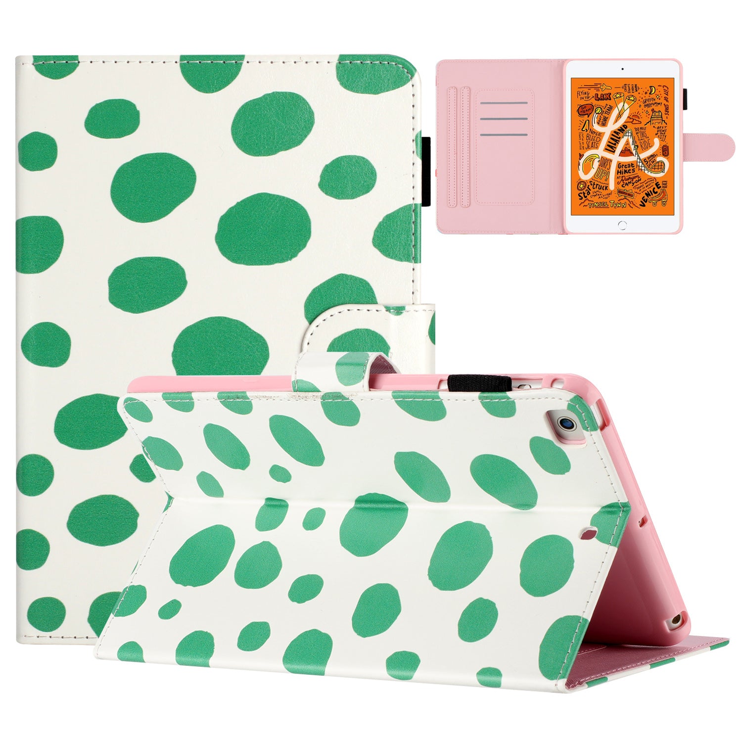 For iPad Air (2013) / Air 2 / iPad Pro 9.7 inch (2016) / iPad (2017) / (2018) Dot Printed Protective Tablet Case PU Leather Flip Cover