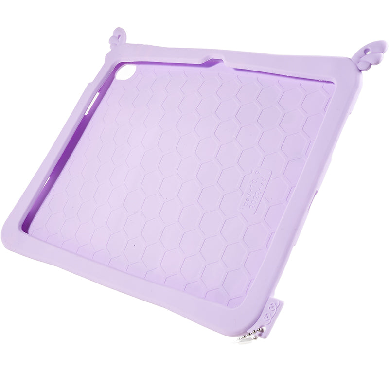 Cute Decor Tablet Shell for iPad 10.9 (2022) , Silicone+PC Tablet Cover Kickstand Case with Strap