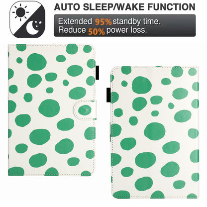 10-inch Dots Pattern Anti-scratch PU Leather Card Holder Stand Case Auto Wake / Sleep Tablet Cover
