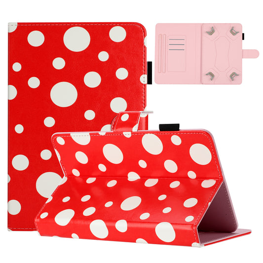 10-inch Dots Pattern Anti-scratch PU Leather Card Holder Stand Case Auto Wake / Sleep Tablet Cover