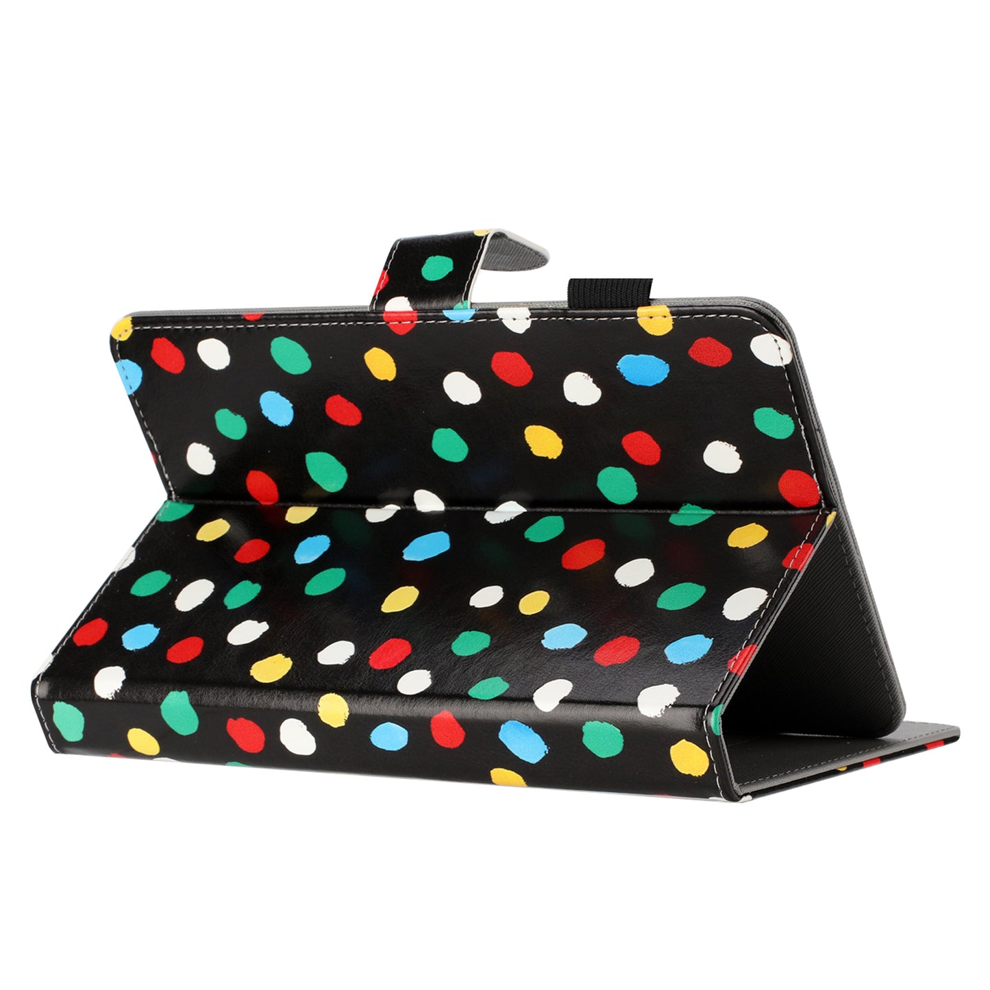 10-inch Dots Pattern Anti-scratch PU Leather Card Holder Stand Case Auto Wake / Sleep Tablet Cover