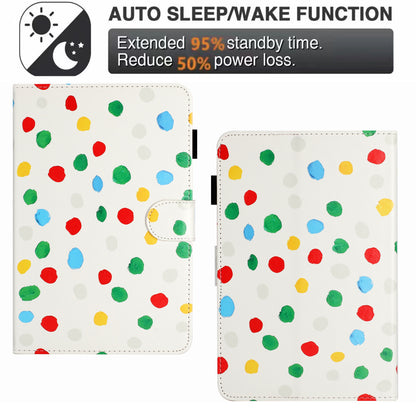 10-inch Dots Pattern Anti-scratch PU Leather Card Holder Stand Case Auto Wake / Sleep Tablet Cover
