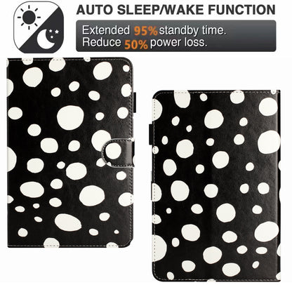 10-inch Dots Pattern Anti-scratch PU Leather Card Holder Stand Case Auto Wake / Sleep Tablet Cover
