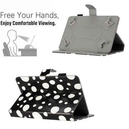10-inch Dots Pattern Anti-scratch PU Leather Card Holder Stand Case Auto Wake / Sleep Tablet Cover