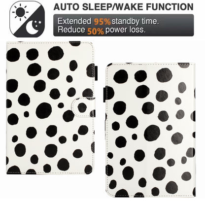 10-inch Dots Pattern Anti-scratch PU Leather Card Holder Stand Case Auto Wake / Sleep Tablet Cover