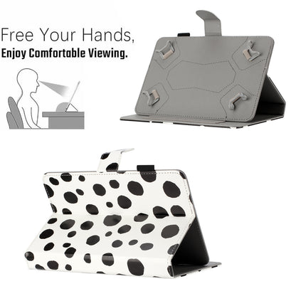 10-inch Dots Pattern Anti-scratch PU Leather Card Holder Stand Case Auto Wake / Sleep Tablet Cover