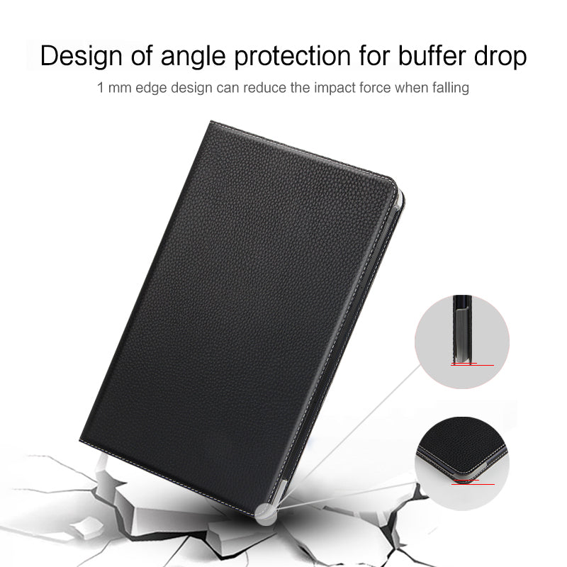 For Honor Pad V8 Genuine Cow Leather Tablet Case Stand Auto Wake / Sleep Cover