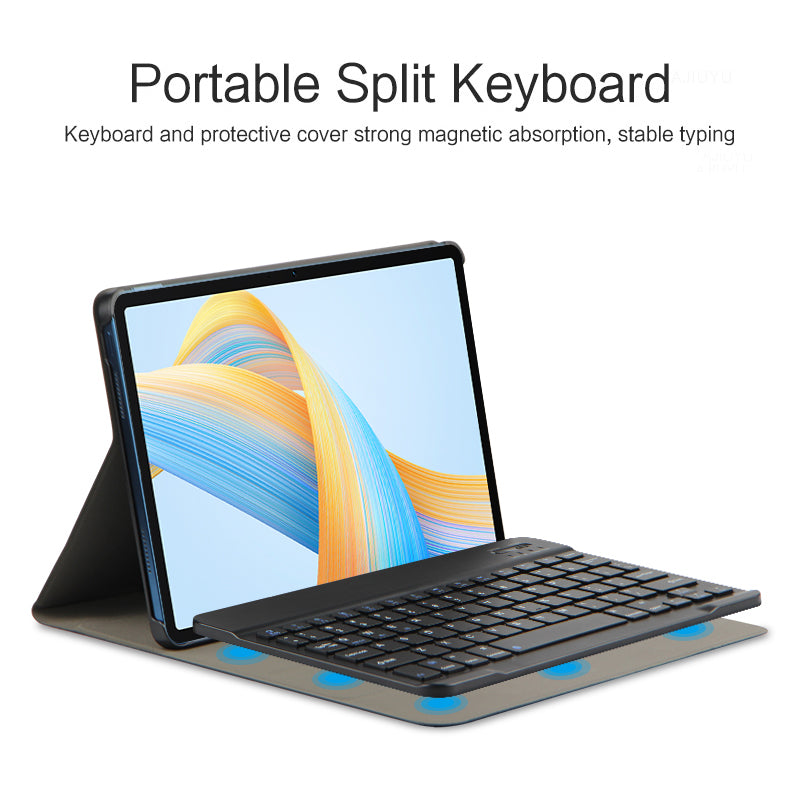 For Honor Pad V8 Tablet Case with Removable Wireless Bluetooth Keyboard PU Leather Stand Cover