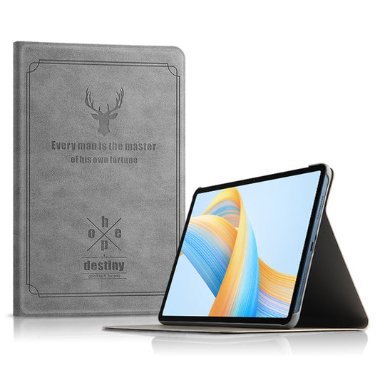 For Honor Pad V8 Deer Pattern Tablet Case PU Leather + PC Stand Cover