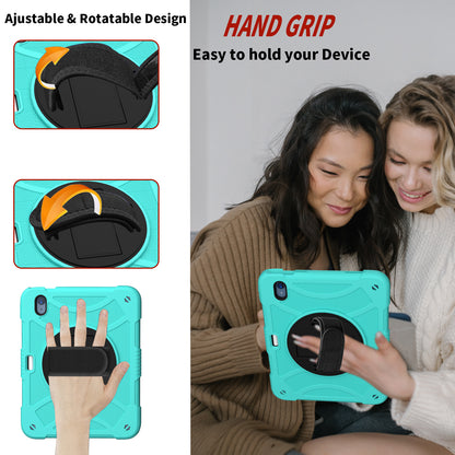 For iPad 10.9 (2022) Silicone+PC Tablet Case Kickstand Anti-Slip Drop Protection Cover with Pencil Holder