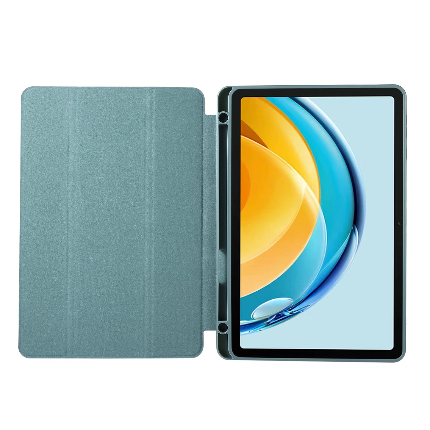 For Huawei MatePad SE 10.4-inch Solid Color PU Leather Tablet Cover Tri-Fold Stand Anti-drop Case with Pencil Slot
