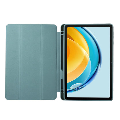 For Huawei MatePad SE 10.4-inch Solid Color PU Leather Tablet Cover Tri-Fold Stand Anti-drop Case with Pencil Slot