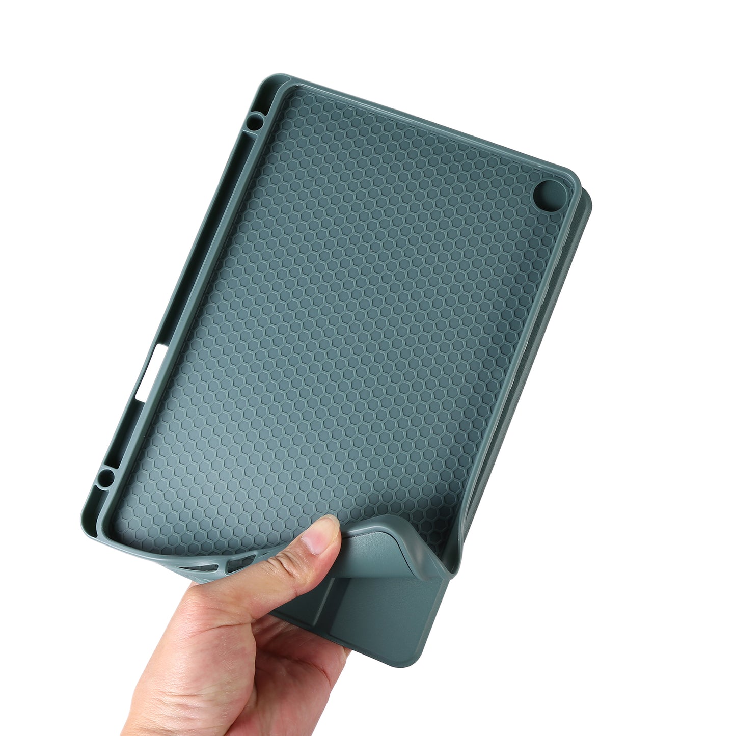 For Huawei MatePad SE 10.4-inch Solid Color PU Leather Tablet Cover Tri-Fold Stand Anti-drop Case with Pencil Slot