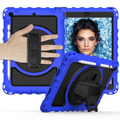 For iPad 10.2 (2021) / (2020) / (2019) Rotating Kickstand Tablet Case Silicone+PC Anti-drop Tablet Cover