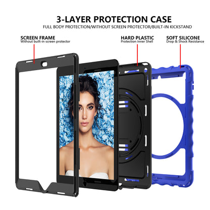 For iPad 10.2 (2021) / (2020) / (2019) Rotating Kickstand Tablet Case Silicone+PC Anti-drop Tablet Cover