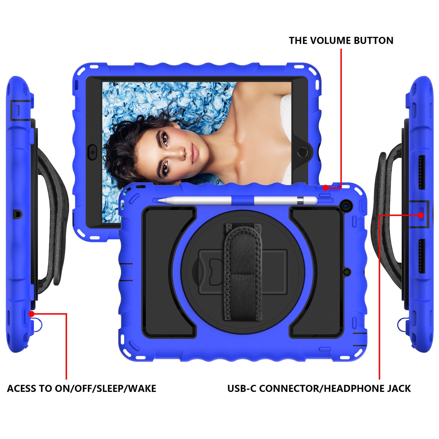 For iPad 10.2 (2021) / (2020) / (2019) Rotating Kickstand Tablet Case Silicone+PC Anti-drop Tablet Cover