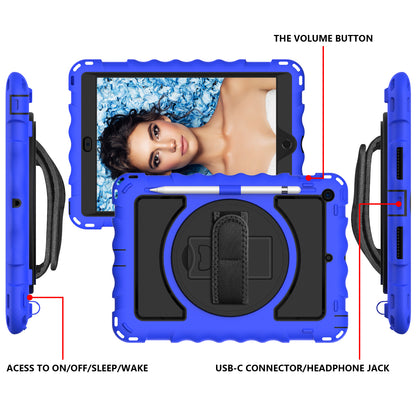 For iPad 10.2 (2021) / (2020) / (2019) Rotating Kickstand Tablet Case Silicone+PC Anti-drop Tablet Cover