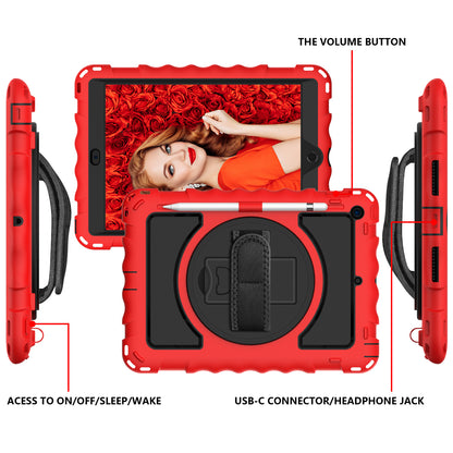 For iPad 10.2 (2021) / (2020) / (2019) Rotating Kickstand Tablet Case Silicone+PC Anti-drop Tablet Cover
