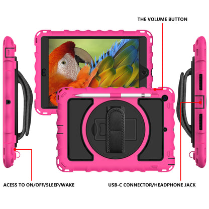 For iPad 10.2 (2021) / (2020) / (2019) Rotating Kickstand Tablet Case Silicone+PC Anti-drop Tablet Cover