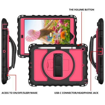 For iPad 10.2 (2021) / (2020) / (2019) Rotating Kickstand Tablet Case Silicone+PC Anti-drop Tablet Cover