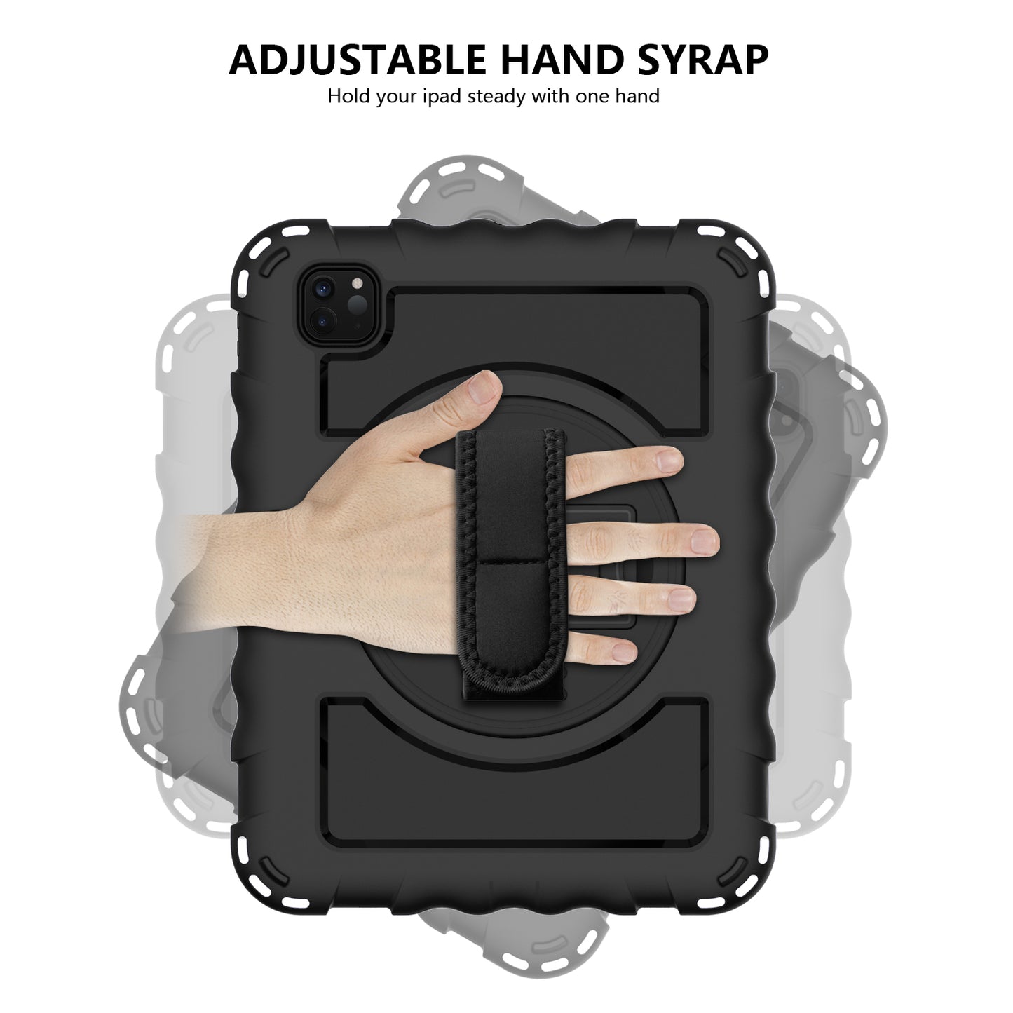 For iPad Pro 11-inch (2018) / (2020) / (2021) / (2022) / Air (2022) / (2020) Shockproof Kickstand Case Silicone+PC Tablet Cover