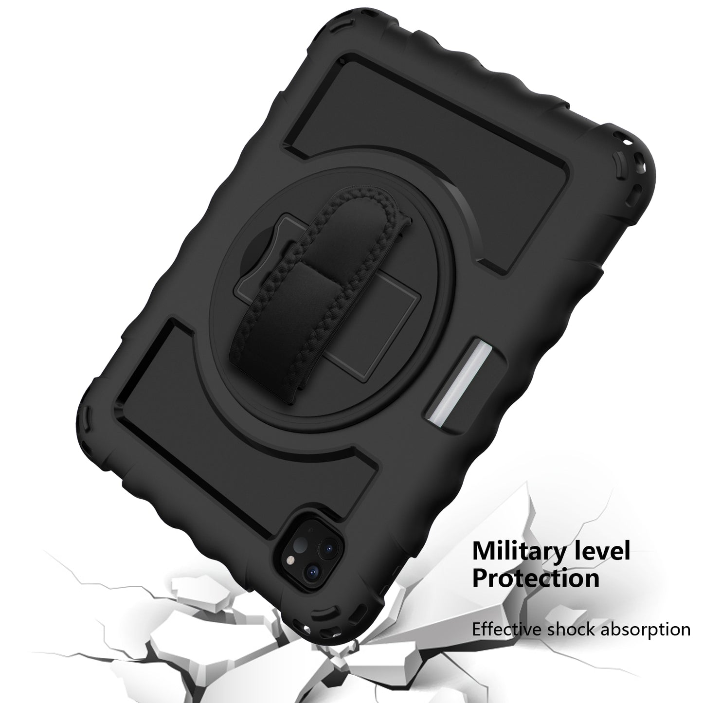 For iPad Pro 11-inch (2018) / (2020) / (2021) / (2022) / Air (2022) / (2020) Shockproof Kickstand Case Silicone+PC Tablet Cover