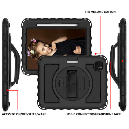 For iPad Pro 11-inch (2018) / (2020) / (2021) / (2022) / Air (2022) / (2020) Shockproof Kickstand Case Silicone+PC Tablet Cover