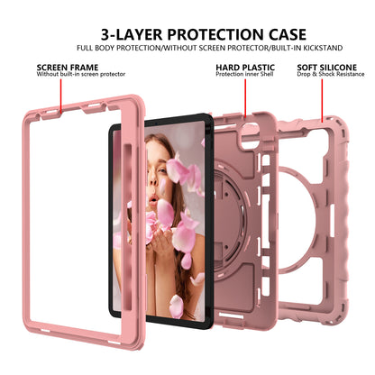 For iPad Pro 11-inch (2018) / (2020) / (2021) / (2022) / Air (2022) / (2020) Shockproof Kickstand Case Silicone+PC Tablet Cover