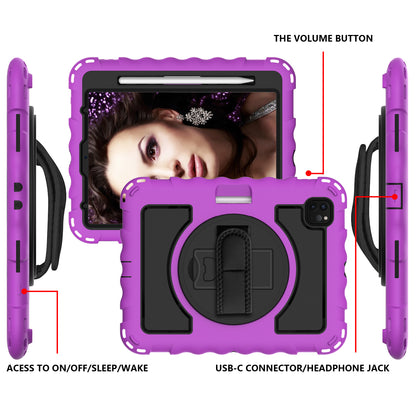 For iPad Pro 11-inch (2018) / (2020) / (2021) / (2022) / Air (2022) / (2020) Shockproof Kickstand Case Silicone+PC Tablet Cover