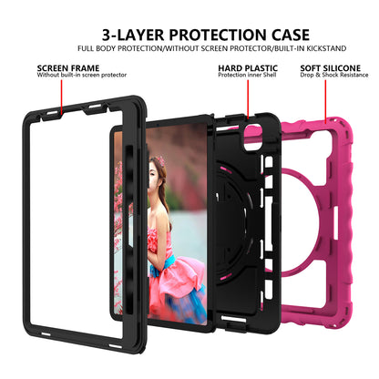 For iPad Pro 11-inch (2018) / (2020) / (2021) / (2022) / Air (2022) / (2020) Shockproof Kickstand Case Silicone+PC Tablet Cover